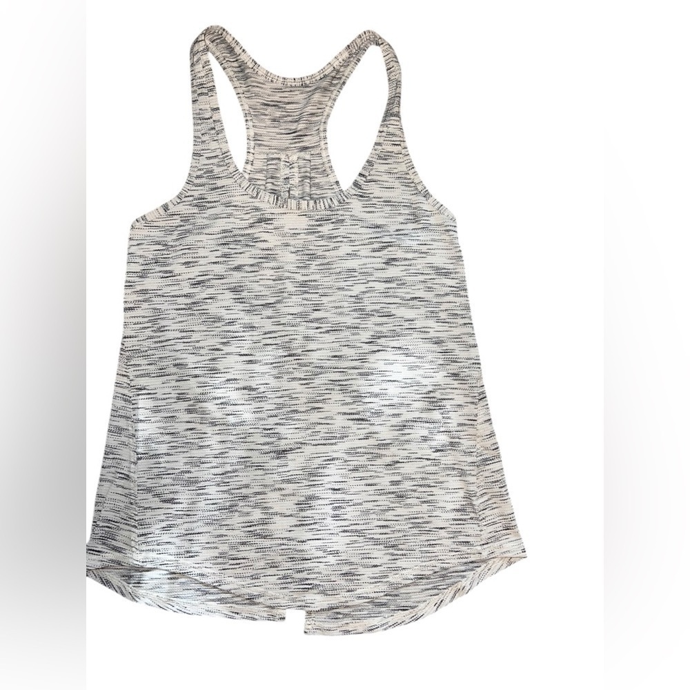 Lululemon Salute the Sun Tank – Black White Space Dye – Size 4